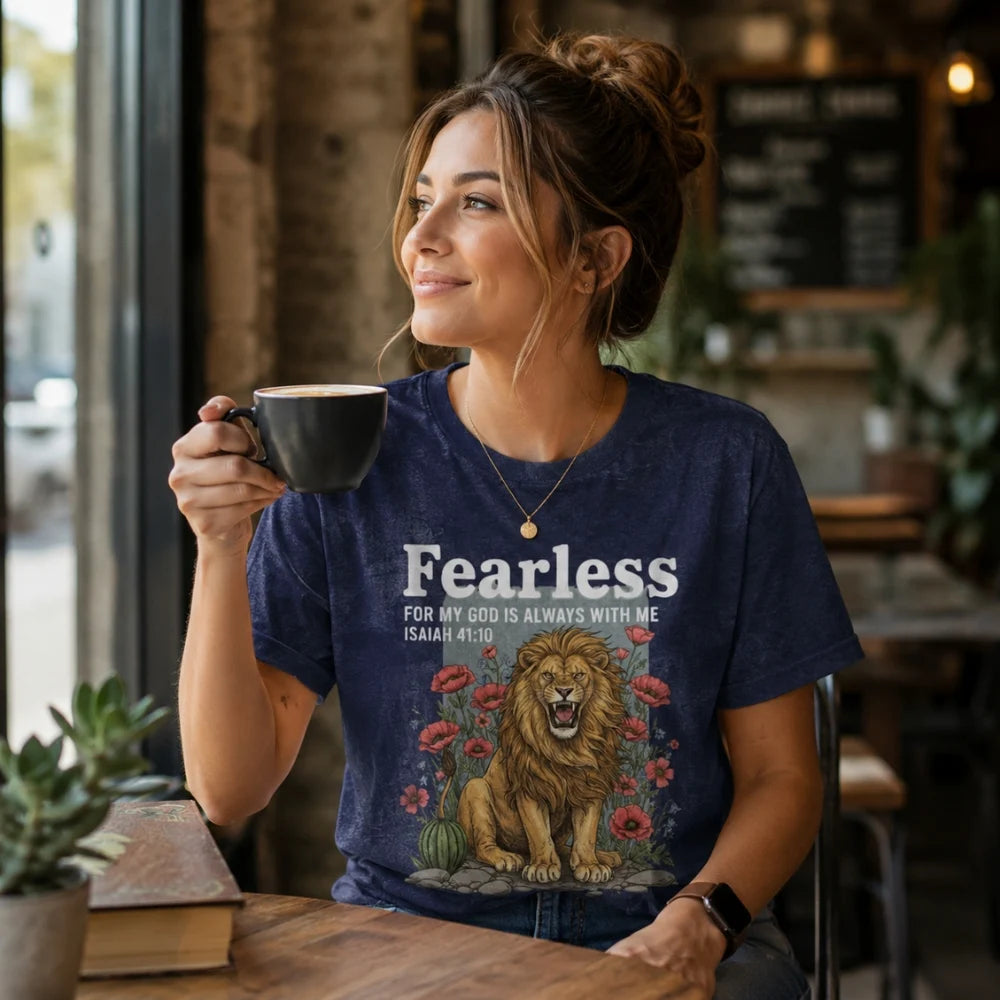 Fearless Shirt – Isaiah 41:10 Christian Lion T-Shirt