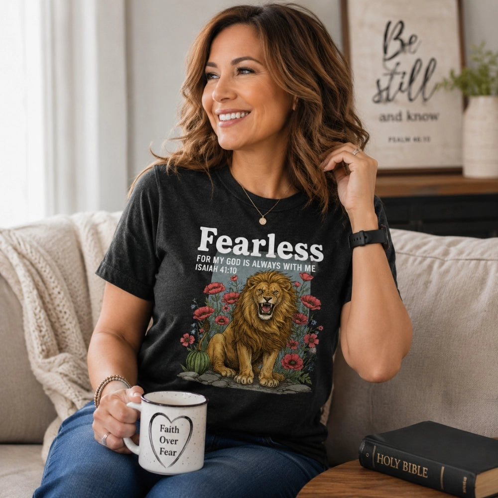 Fearless Shirt – Isaiah 41:10 Christian Lion T-Shirt