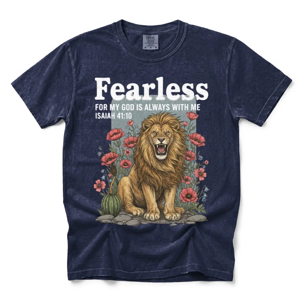 Fearless Shirt – Isaiah 41:10 Christian Lion T-Shirt