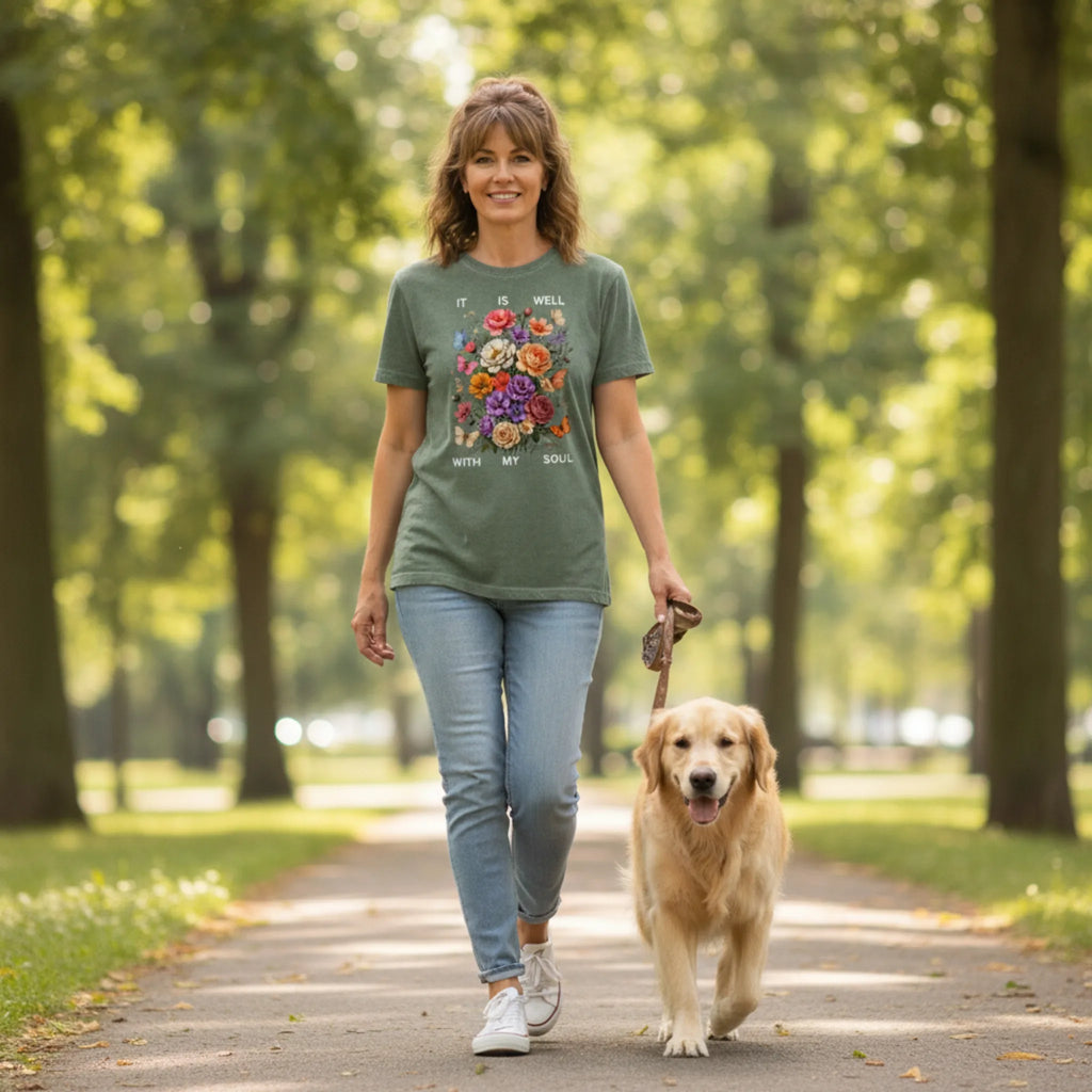 It Is Well With My Soul Shirt – Christian Floral T-Shirt