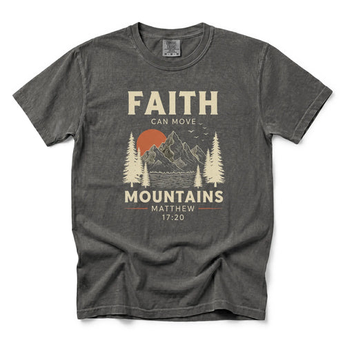 Faith Can Move Mountains Shirt | Matthew 17:20 Christian Graphic Tee for Men and Women
