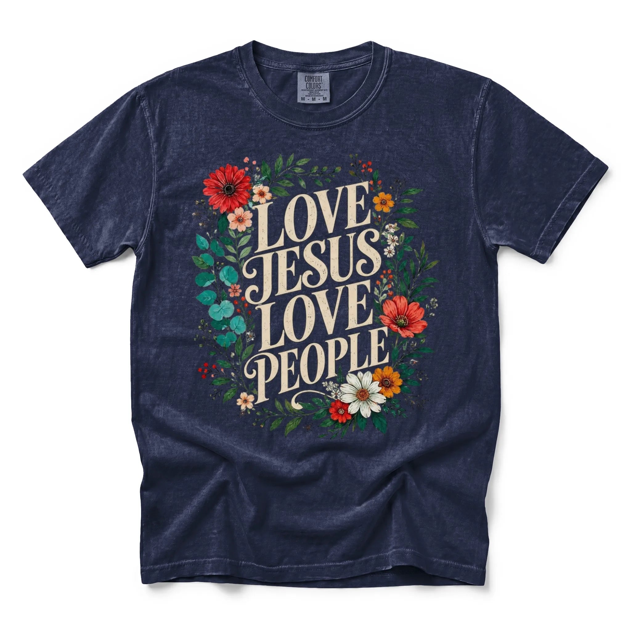 Love Jesus Love People Shirt – Christian Floral Faith T-Shirt