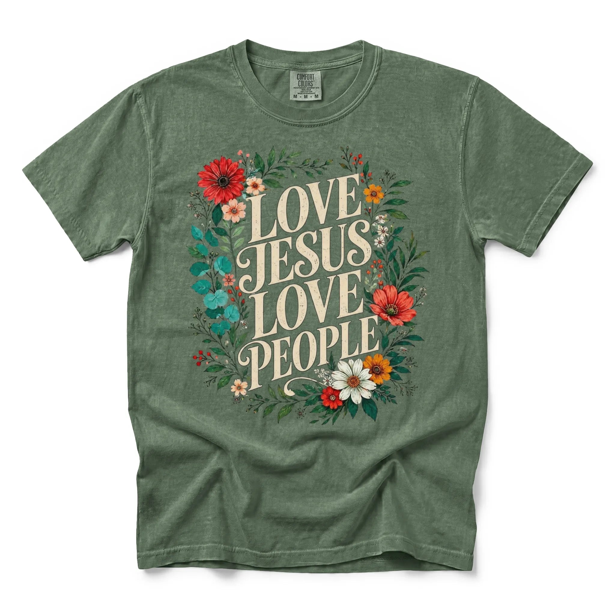 Love Jesus Love People Shirt – Christian Floral Faith T-Shirt